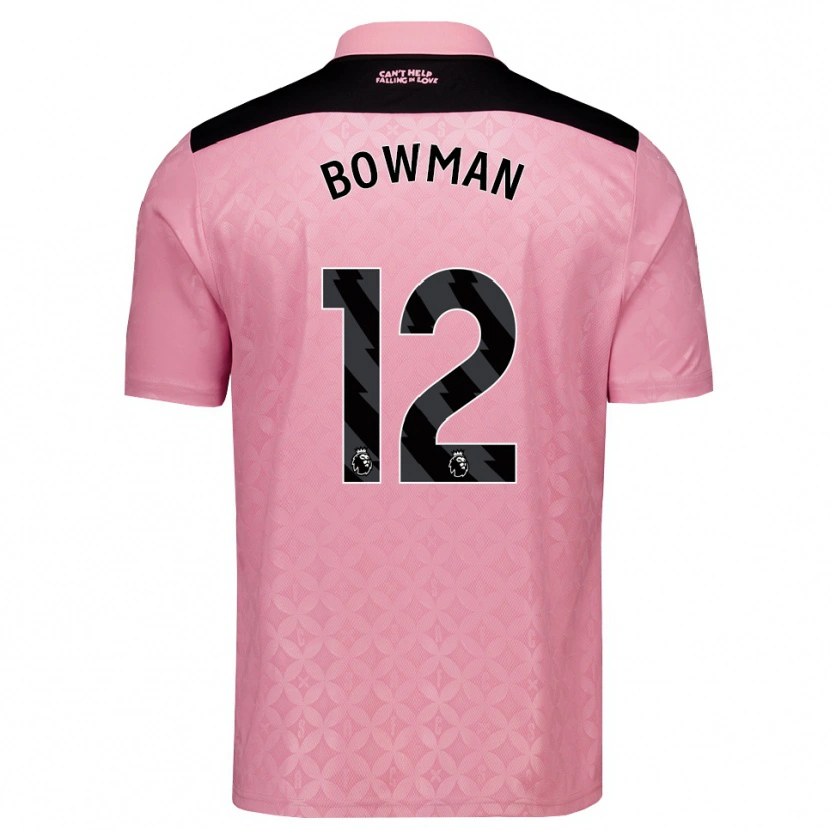 Danxen Kvinnor Arron Bowman #12 Ljusrosa Svart Bortatröja Matchtröjor 2026/27 Tröjor T-Tröja