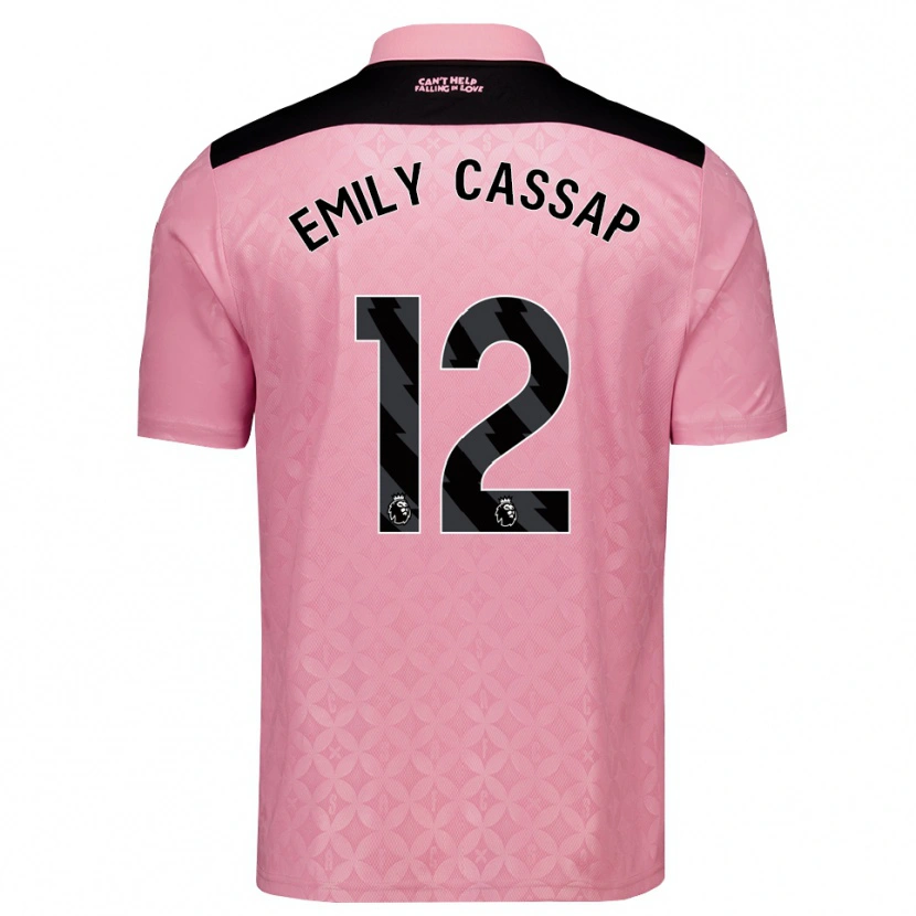 Danxen Kvinnor Emily Cassap #12 Ljusrosa Svart Bortatröja Matchtröjor 2026/27 Tröjor T-Tröja