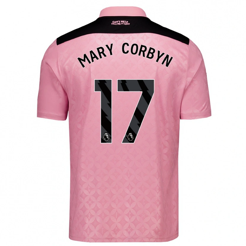 Danxen Kvinnor Mary Corbyn #17 Ljusrosa Svart Bortatröja Matchtröjor 2026/27 Tröjor T-Tröja