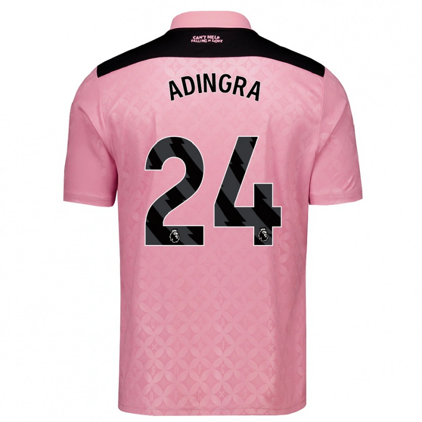 Danxen Kvinnor Simon Adingra #24 Ljusrosa Svart Bortatröja Matchtröjor 2026/27 Tröjor T-Tröja