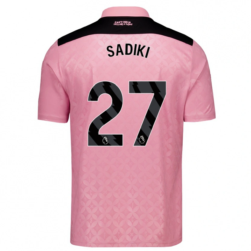 Danxen Kvinnor Noah Sadiki #27 Ljusrosa Svart Bortatröja Matchtröjor 2026/27 Tröjor T-Tröja