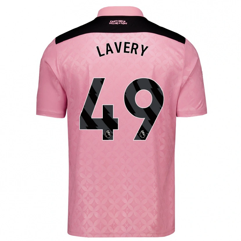 Danxen Kvinnor Thomas Lavery #49 Ljusrosa Svart Bortatröja Matchtröjor 2026/27 Tröjor T-Tröja