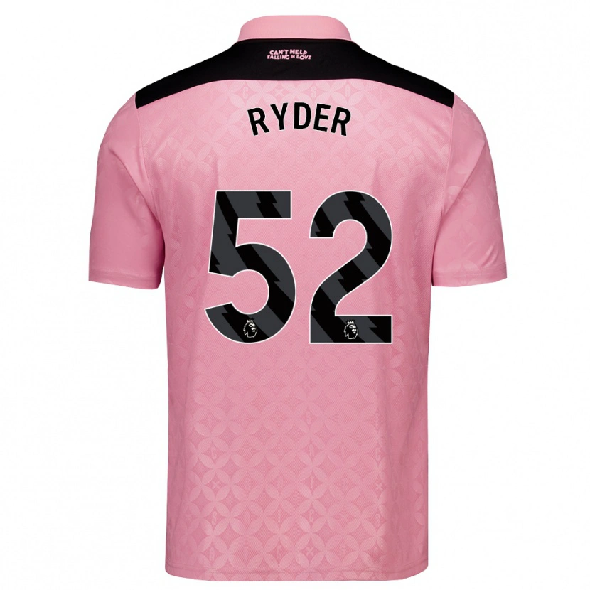 Danxen Kvinnor Joe Ryder #52 Ljusrosa Svart Bortatröja Matchtröjor 2026/27 Tröjor T-Tröja