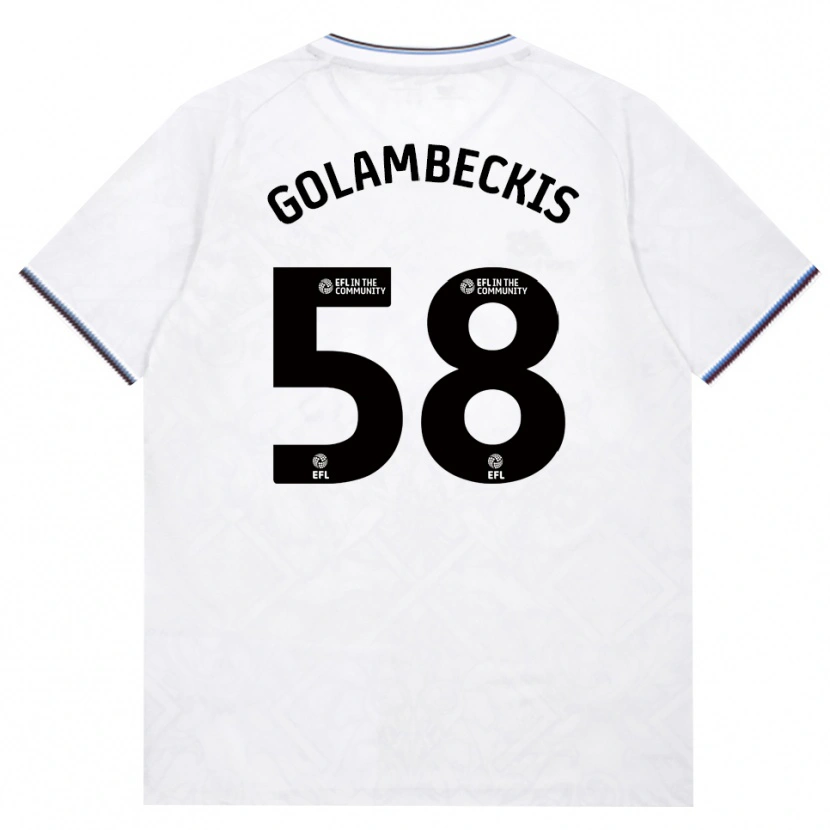 Danxen Kvinnor Airidas Golambeckis #58 Vinröd Vit Bortatröja Matchtröjor 2026/27 Tröjor T-Tröja