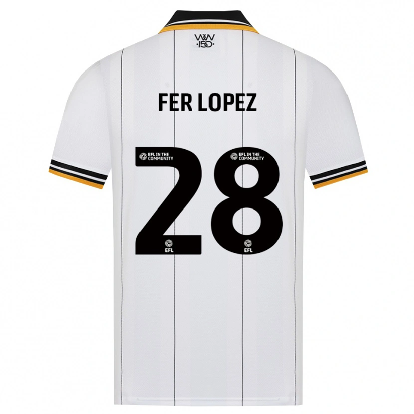 Danxen Kvinnor Fer López #28 Orange Vit Svart Bortatröja Matchtröjor 2026/27 Tröjor T-Tröja