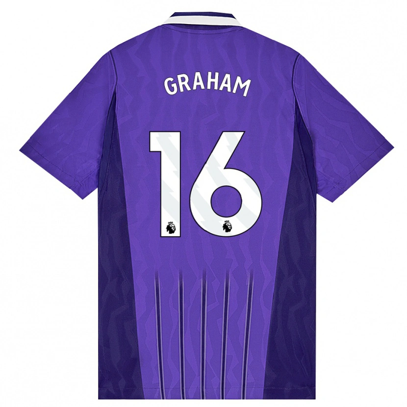 Danxen Kvinnor Kit Graham #16 Lila Vit Tredjesatsen Matchtröjor 2026/27 Tröjor T-Tröja