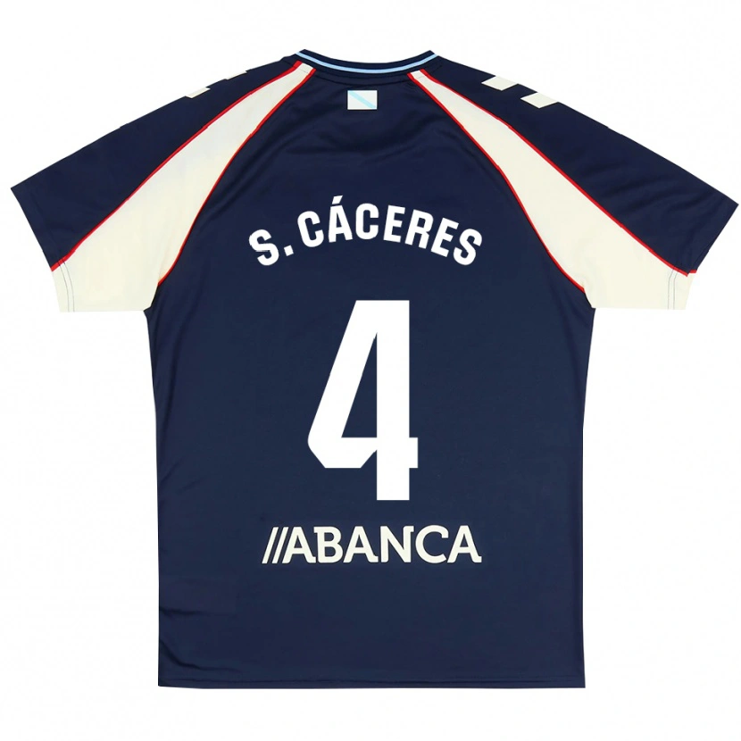 Danxen Barn Sebastián Cáceres #4 Kunglig Blå Röd Vit Bortatröja Matchtröjor 2026/27 Tröjor T-Tröja