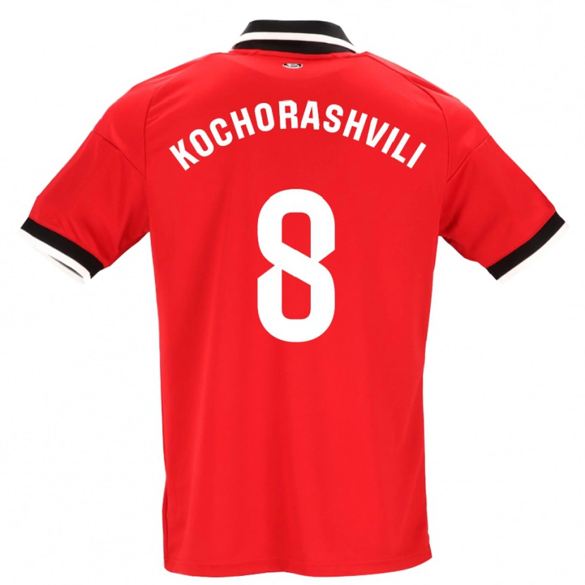 Danxen Barn Giorgi Kochorashvili #8 Svart Vit Röd Bortatröja Matchtröjor 2026/27 Tröjor T-Tröja