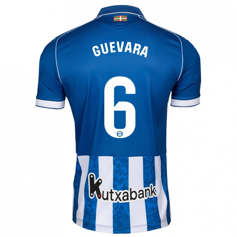 Danxen Barn Ander Guevara #6 Blå Vit Svart Hemmatröja Matchtröjor 2026/27 Tröjor T-Tröja