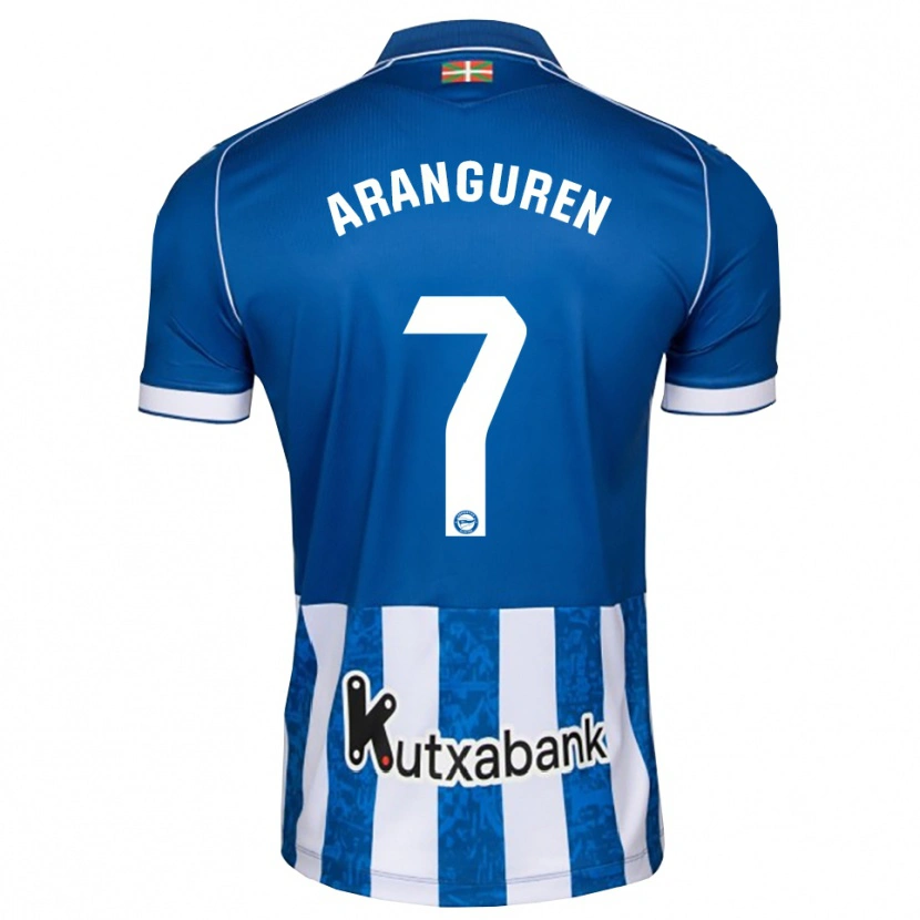 Danxen Barn Aitor Aranguren #7 Blå Vit Svart Hemmatröja Matchtröjor 2026/27 Tröjor T-Tröja