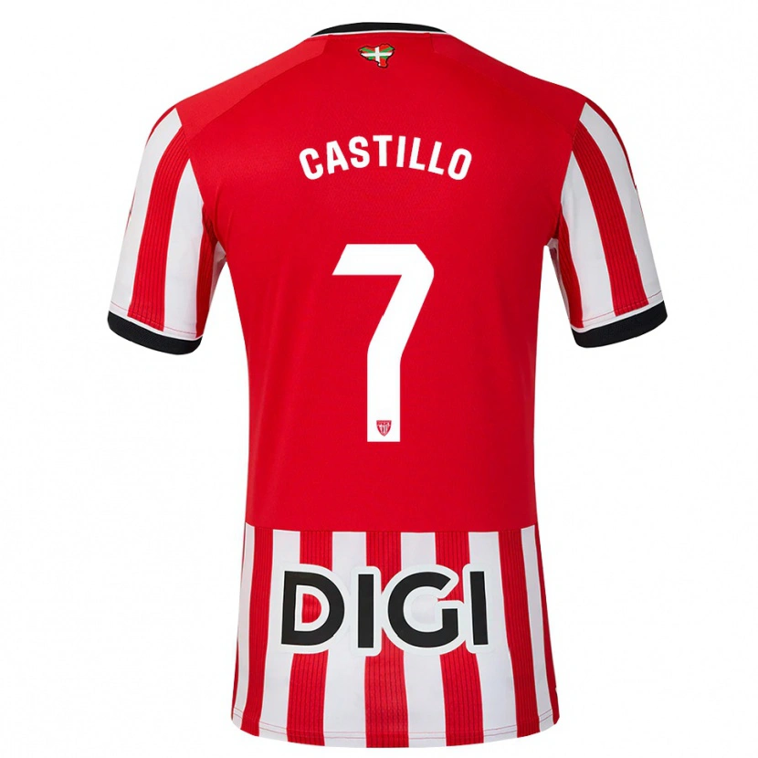 Danxen Barn Unai Castillo #7 Röd Svart Vit Hemmatröja Matchtröjor 2026/27 Tröjor T-Tröja