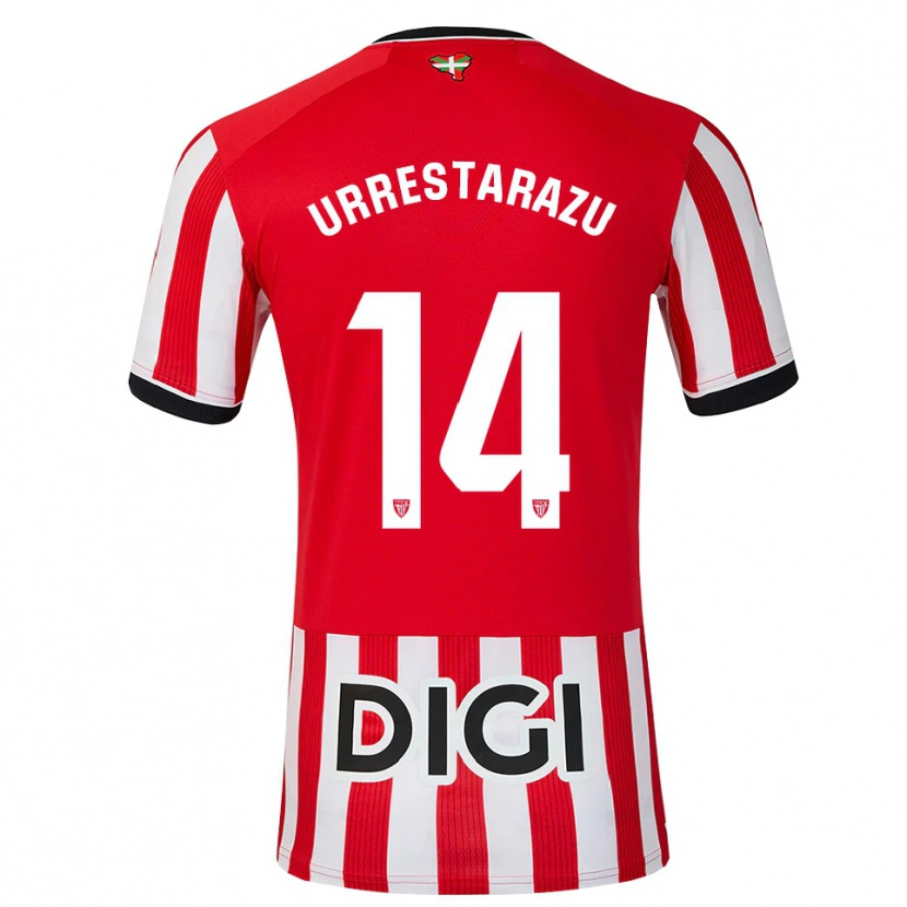 Danxen Barn Mikel Urrestarazu #14 Röd Svart Vit Hemmatröja Matchtröjor 2026/27 Tröjor T-Tröja