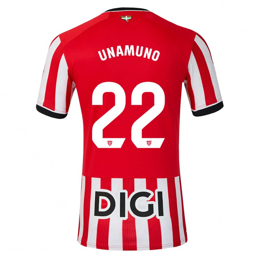 Danxen Barn Oier Unamuno #22 Röd Svart Vit Hemmatröja Matchtröjor 2026/27 Tröjor T-Tröja