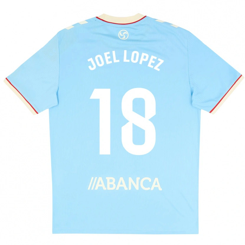 Danxen Barn Joel López #18 Himmelblå Vit Röd Hemmatröja Matchtröjor 2026/27 Tröjor T-Tröja