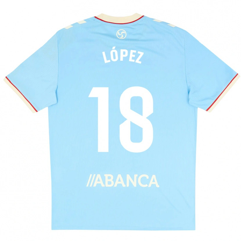 Danxen Barn Diego López #18 Himmelblå Vit Röd Hemmatröja Matchtröjor 2026/27 Tröjor T-Tröja