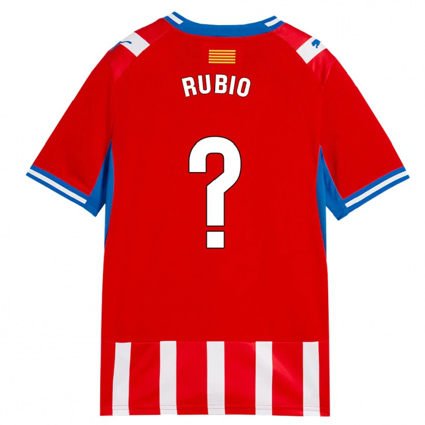 Danxen Barn Albert Rubio #0 Röd Vit Himmelsblå Hemmatröja Matchtröjor 2026/27 Tröjor T-Tröja