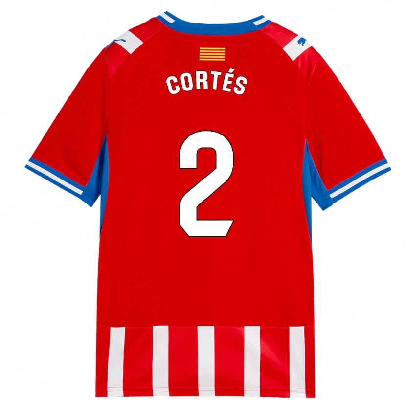 Danxen Barn Sergio Cortés #2 Röd Vit Himmelsblå Hemmatröja Matchtröjor 2026/27 Tröjor T-Tröja