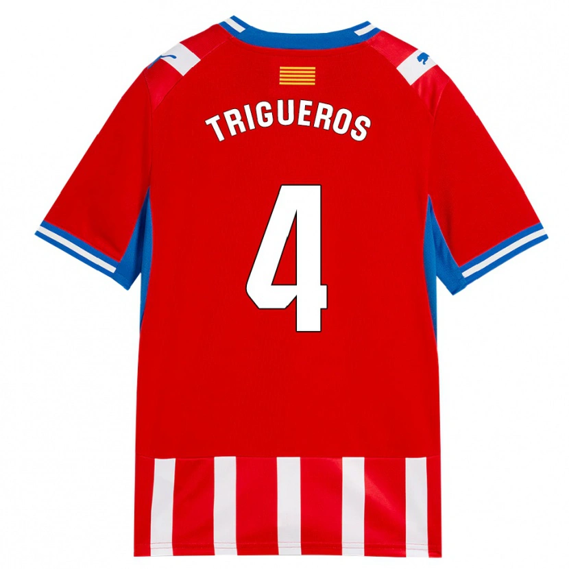 Danxen Barn Pol Trigueros #4 Röd Vit Himmelsblå Hemmatröja Matchtröjor 2026/27 Tröjor T-Tröja