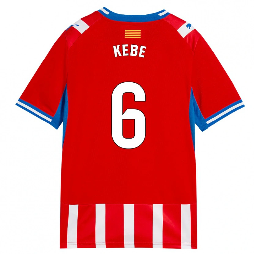 Danxen Barn Ibrahima Kébé #6 Röd Vit Himmelsblå Hemmatröja Matchtröjor 2026/27 Tröjor T-Tröja