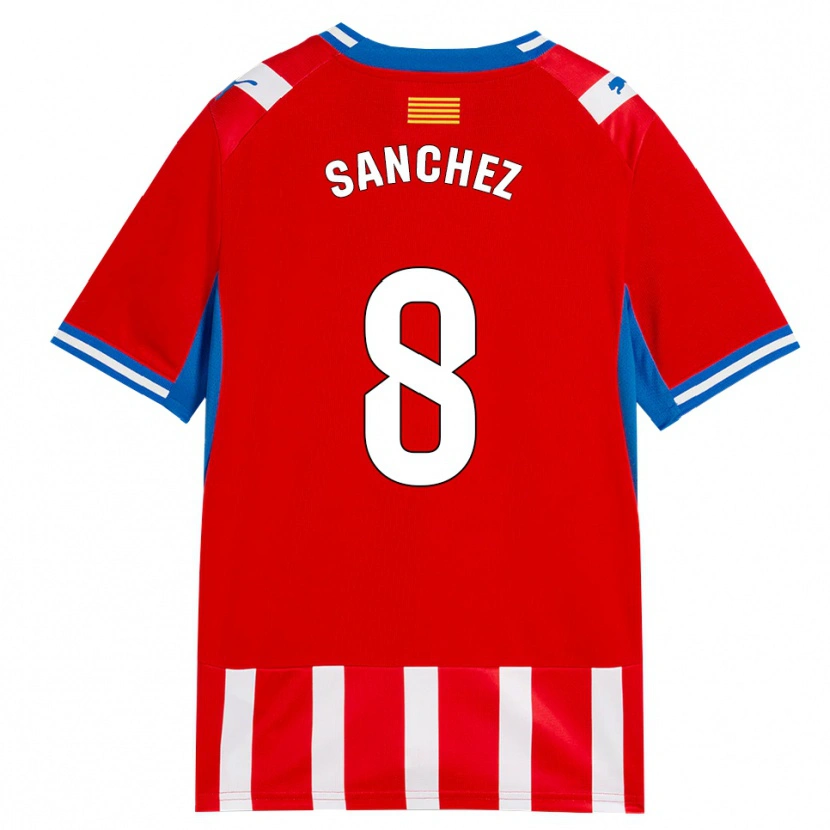 Danxen Barn Miguel Ángel Sánchez #8 Röd Vit Himmelsblå Hemmatröja Matchtröjor 2026/27 Tröjor T-Tröja