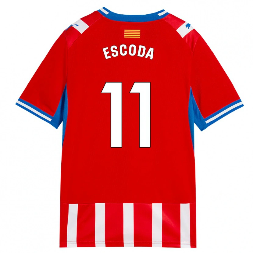 Danxen Barn David Escoda #11 Röd Vit Himmelsblå Hemmatröja Matchtröjor 2026/27 Tröjor T-Tröja