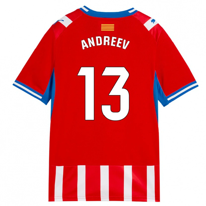Danxen Barn Aleksandar Andreev #13 Röd Vit Himmelsblå Hemmatröja Matchtröjor 2026/27 Tröjor T-Tröja
