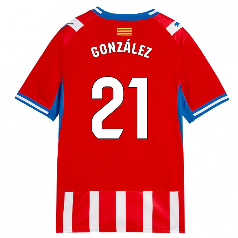 Danxen Barn Mario González #21 Röd Vit Himmelsblå Hemmatröja Matchtröjor 2026/27 Tröjor T-Tröja