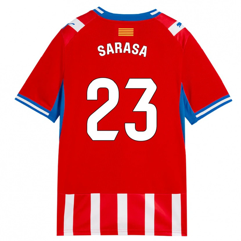 Danxen Barn Javi Sarasa #23 Röd Vit Himmelsblå Hemmatröja Matchtröjor 2026/27 Tröjor T-Tröja