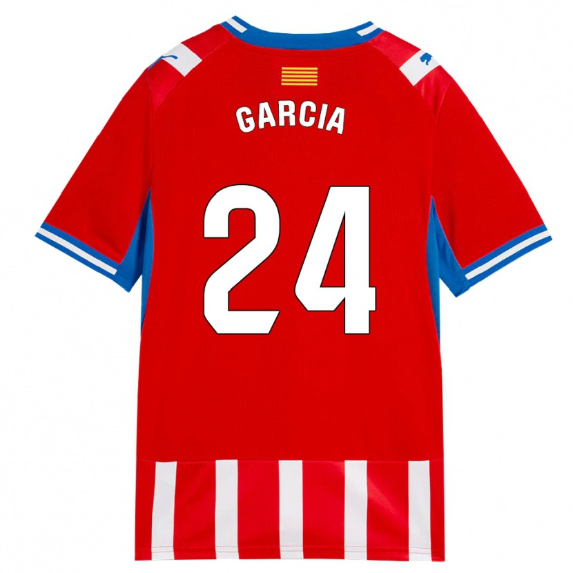 Danxen Barn Borja García #24 Röd Vit Himmelsblå Hemmatröja Matchtröjor 2026/27 Tröjor T-Tröja