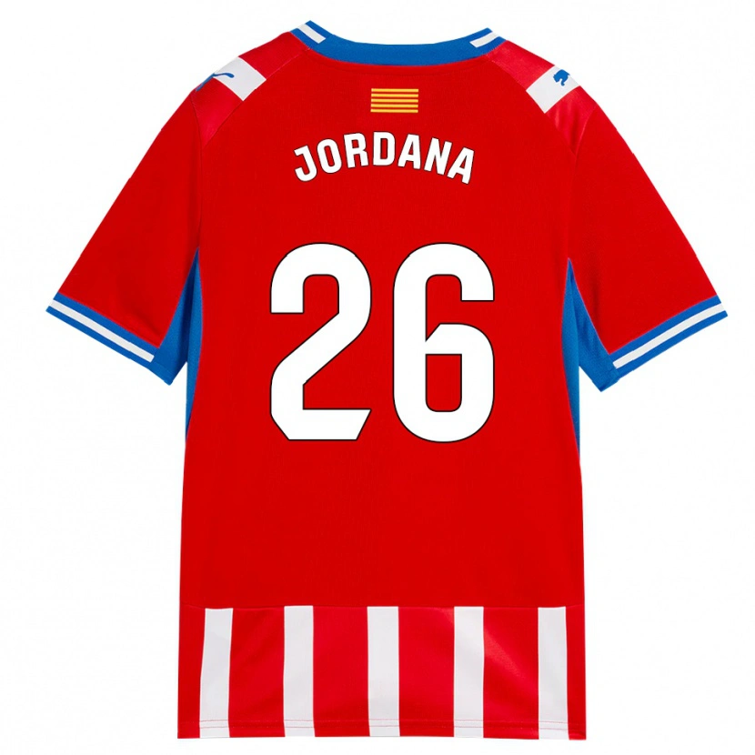 Danxen Barn Gibert Jordana #26 Röd Vit Himmelsblå Hemmatröja Matchtröjor 2026/27 Tröjor T-Tröja