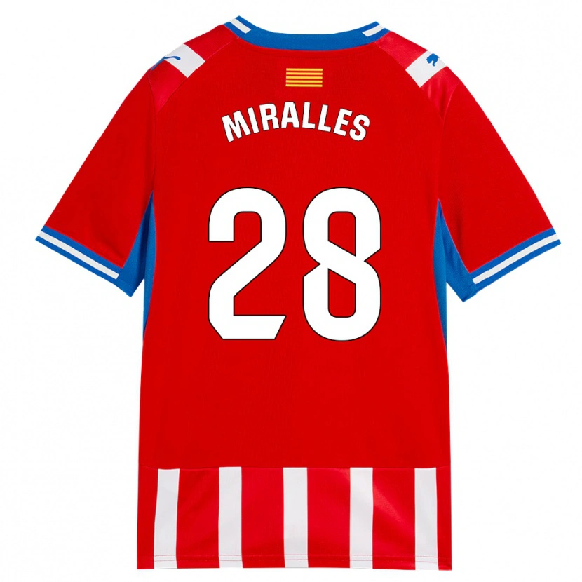 Danxen Barn Diego Miralles #28 Röd Vit Himmelsblå Hemmatröja Matchtröjor 2026/27 Tröjor T-Tröja