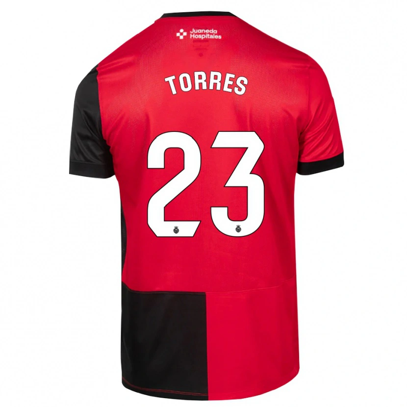 Danxen Barn Iker Torres #23 Svart Röd Vit Hemmatröja Matchtröjor 2026/27 Tröjor T-Tröja