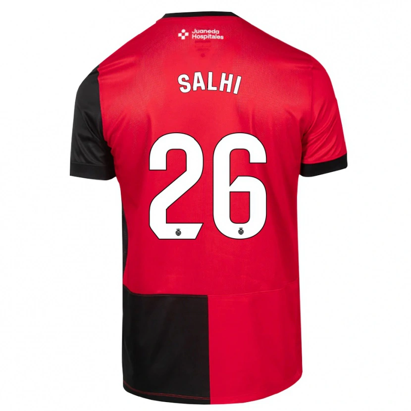 Danxen Barn Iliesse Salhi #26 Svart Röd Vit Hemmatröja Matchtröjor 2026/27 Tröjor T-Tröja