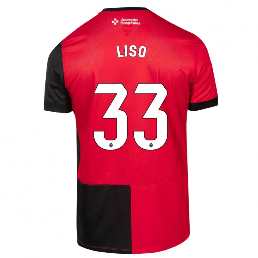Danxen Barn Adrián Liso #33 Svart Röd Vit Hemmatröja Matchtröjor 2026/27 Tröjor T-Tröja