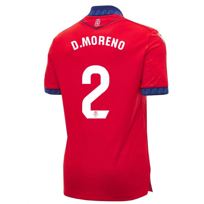 Danxen Barn Diego Moreno #2 Röd Marinblå Vit Hemmatröja Matchtröjor 2026/27 Tröjor T-Tröja