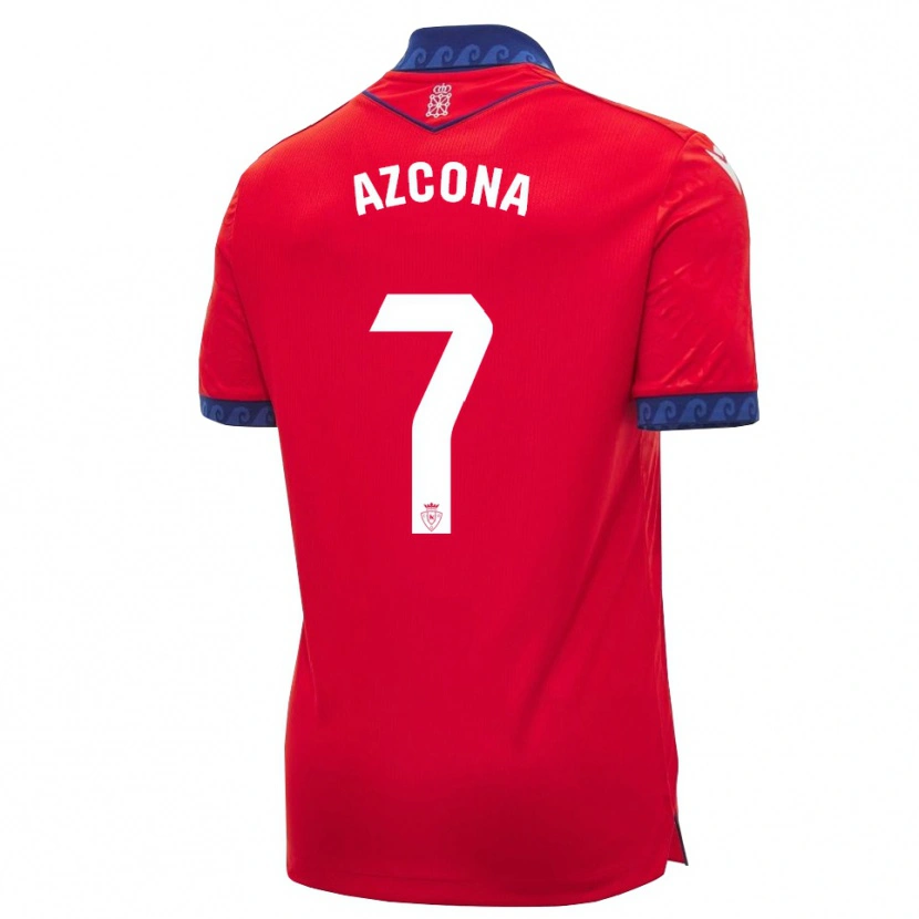 Danxen Barn Rubén Azcona #7 Röd Marinblå Vit Hemmatröja Matchtröjor 2026/27 Tröjor T-Tröja