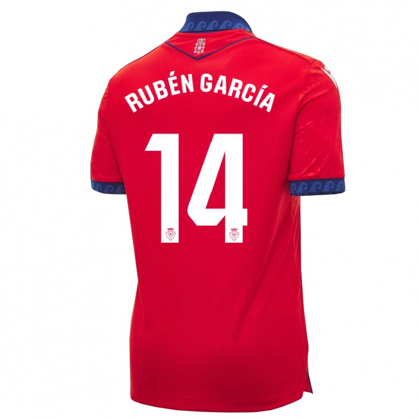 Danxen Barn Rubén García #14 Röd Marinblå Vit Hemmatröja Matchtröjor 2026/27 Tröjor T-Tröja
