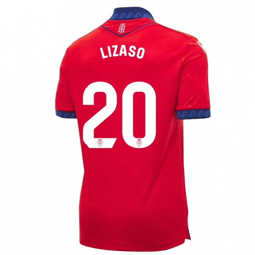 Danxen Barn Iker Lizaso #20 Röd Marinblå Vit Hemmatröja Matchtröjor 2026/27 Tröjor T-Tröja