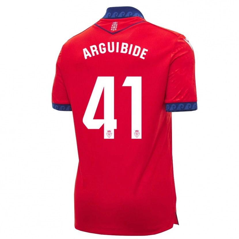 Danxen Barn Iñigo Arguibide #41 Röd Marinblå Vit Hemmatröja Matchtröjor 2026/27 Tröjor T-Tröja
