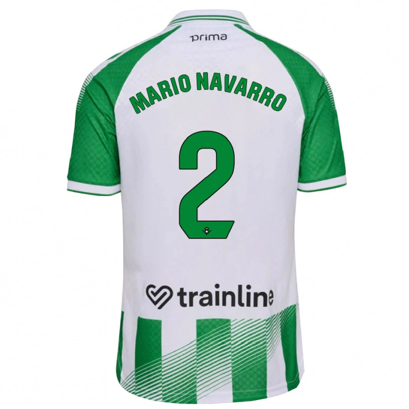 Danxen Barn Mario Navarro #2 Ljusgrön Svart Vit Hemmatröja Matchtröjor 2026/27 Tröjor T-Tröja