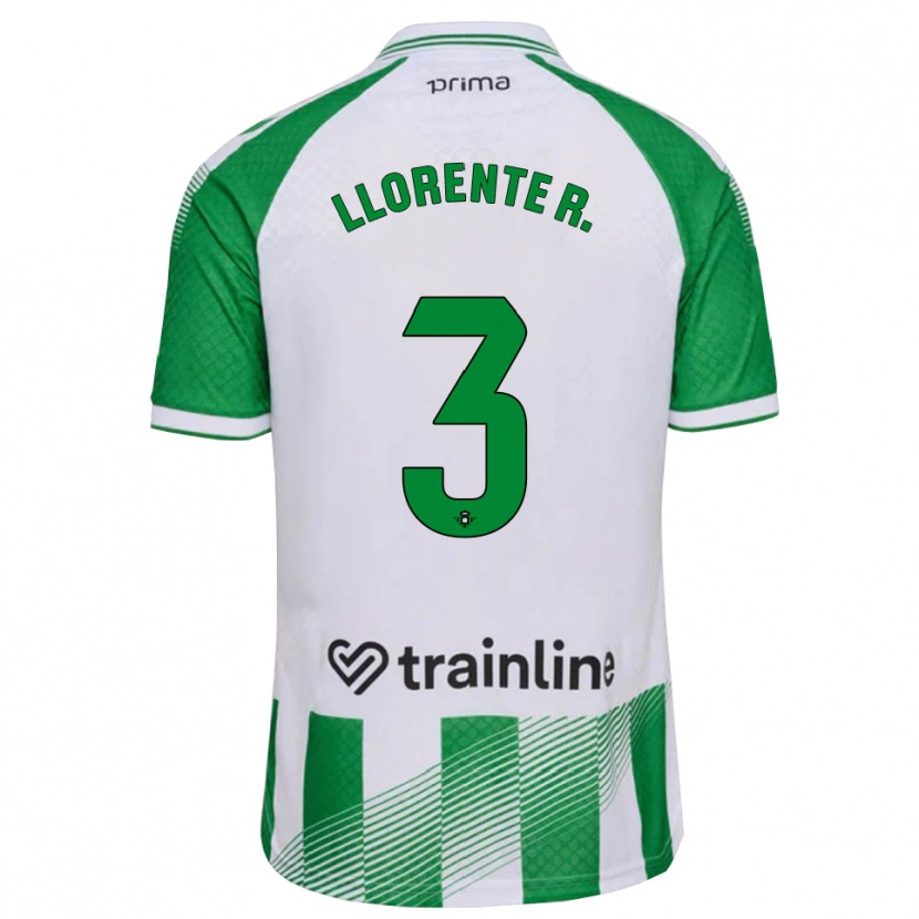 Danxen Barn Diego Llorente #3 Ljusgrön Svart Vit Hemmatröja Matchtröjor 2026/27 Tröjor T-Tröja