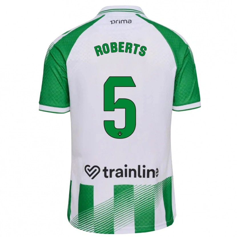 Danxen Barn Rhiannon Roberts #5 Ljusgrön Svart Vit Hemmatröja Matchtröjor 2026/27 Tröjor T-Tröja