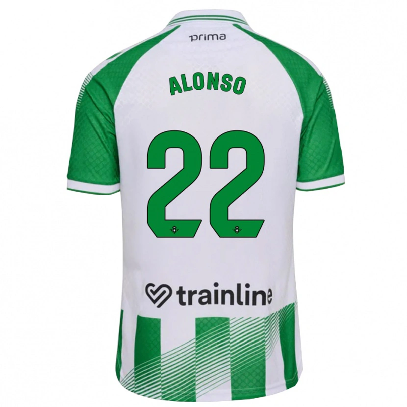 Danxen Barn Borja Alonso #22 Ljusgrön Svart Vit Hemmatröja Matchtröjor 2026/27 Tröjor T-Tröja
