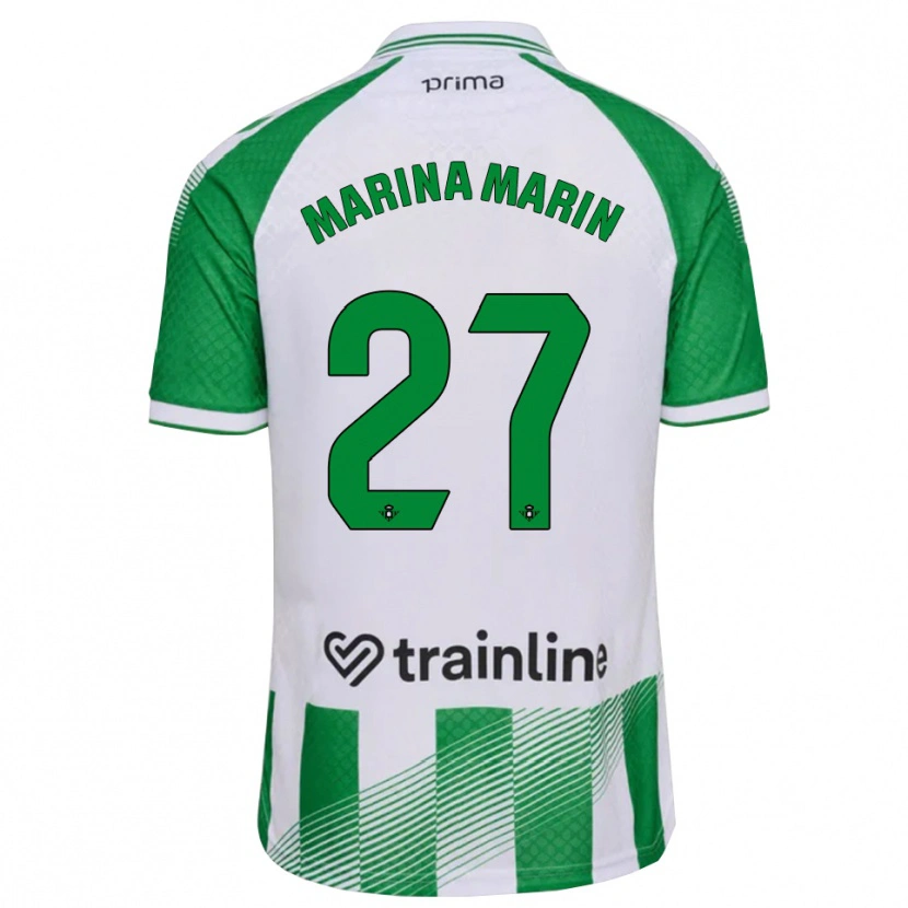 Danxen Barn Marina Marín #27 Ljusgrön Svart Vit Hemmatröja Matchtröjor 2026/27 Tröjor T-Tröja
