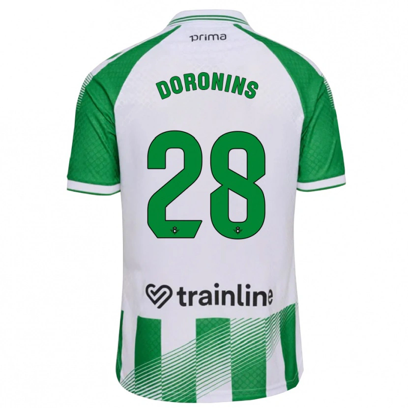 Danxen Barn Nikita Doronins #28 Ljusgrön Svart Vit Hemmatröja Matchtröjor 2026/27 Tröjor T-Tröja