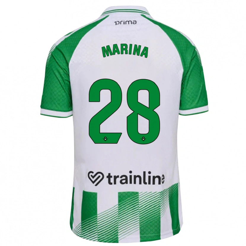 Danxen Barn Marina Sánchez #28 Ljusgrön Svart Vit Hemmatröja Matchtröjor 2026/27 Tröjor T-Tröja