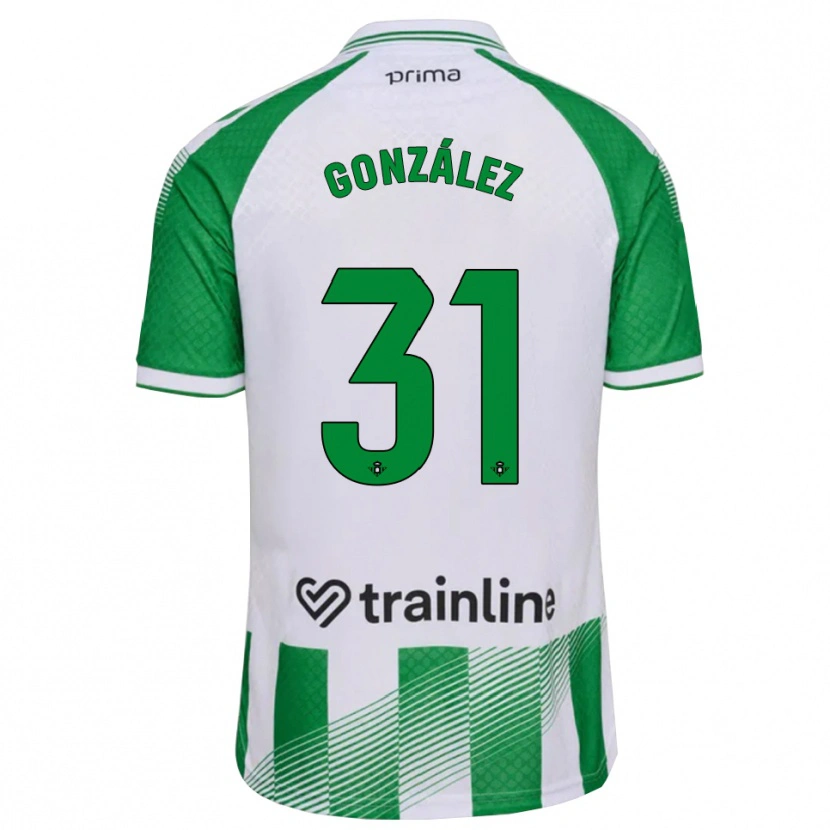Danxen Barn Manu González #31 Ljusgrön Svart Vit Hemmatröja Matchtröjor 2026/27 Tröjor T-Tröja