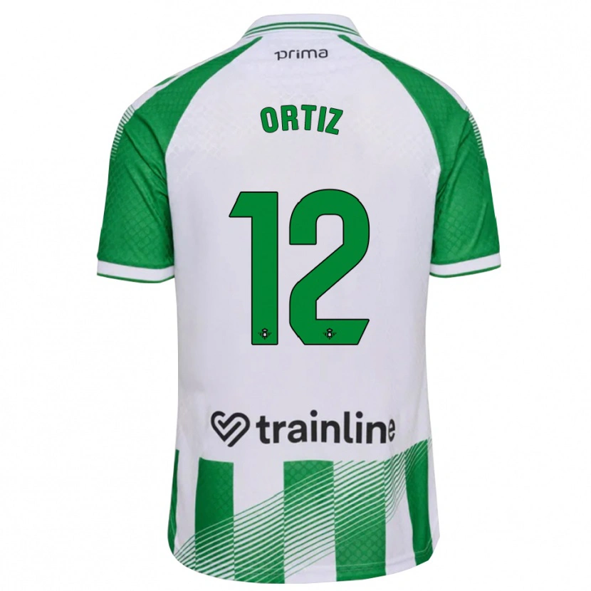Danxen Barn Ángel Ortiz #12 Ljusgrön Svart Vit Hemmatröja Matchtröjor 2026/27 Tröjor T-Tröja