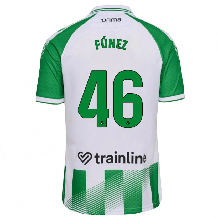 Danxen Barn Rica Fúnez #46 Ljusgrön Svart Vit Hemmatröja Matchtröjor 2026/27 Tröjor T-Tröja