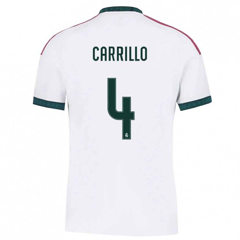 Danxen Barn Alvaro Carrillo #4 Mörkgrön Vit Röd Hemmatröja Matchtröjor 2026/27 Tröjor T-Tröja